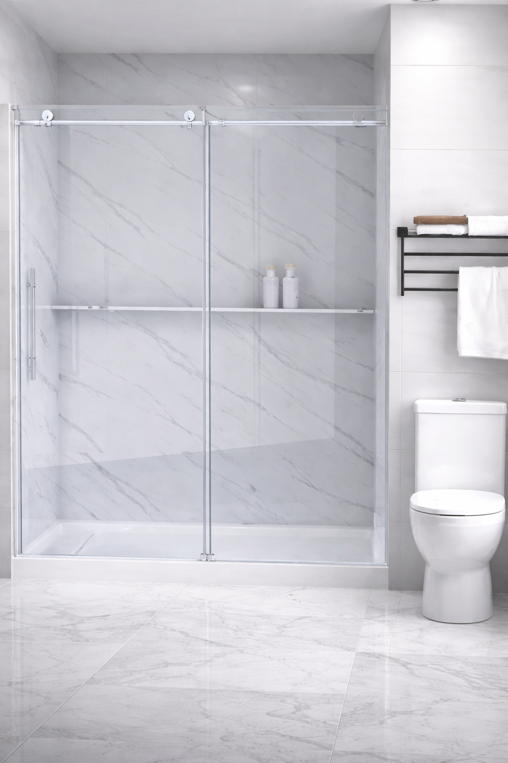 Modern basement bathroom shower installation by SENIOR PLUMBERS™ in the Greater Toronto Area