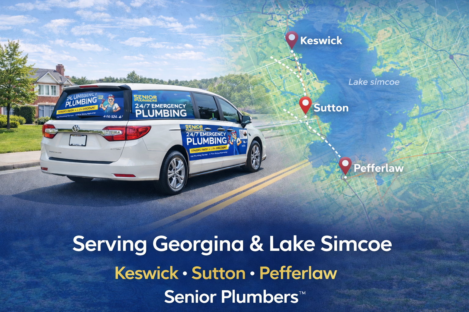 plumbing service van in Georgina near Lake Simcoe by SENIOR PLUMBERS™