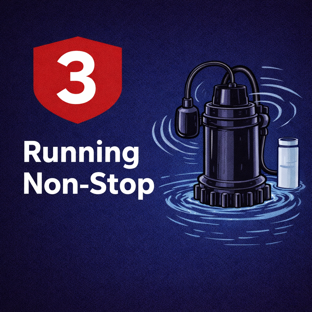 sump pump running non stop in basement sump pit